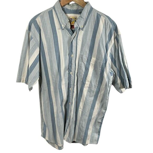 Vintage On The Brink Short Sleeve Button Down Men's Shirt Medium 100% Cotton - Picture 1 of 7